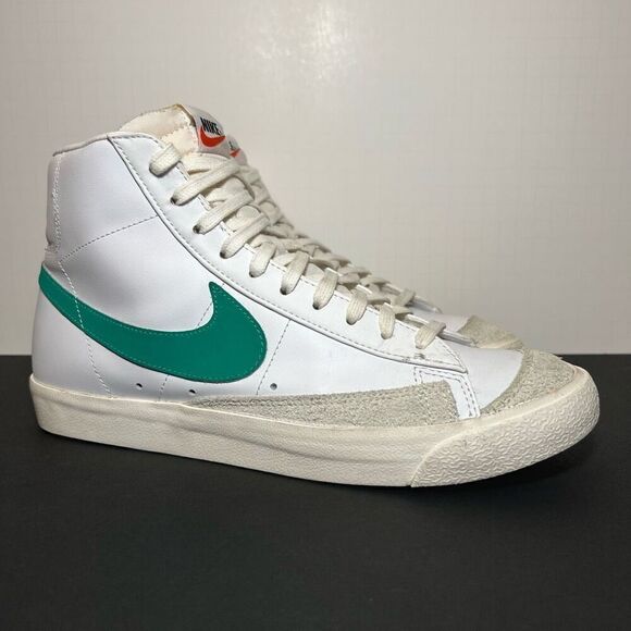 Mens NIKE Blazer Mid 77 Vintage Lucid Green Leather Sneakers / Size 9 - Picture 1 of 9